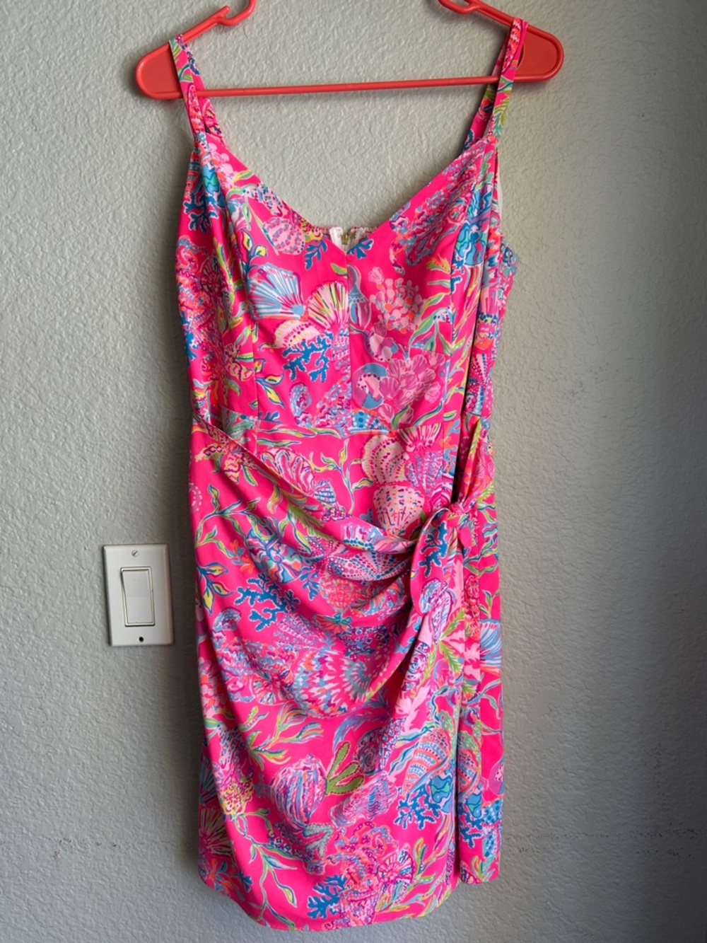 Lilly Pulitzer Hot Pink Floral Ruched Mini Dress - EUC!